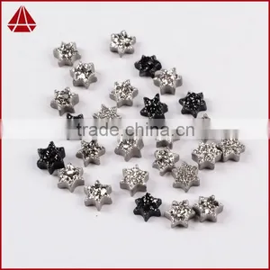 Wholesale Mogen David Star Loose Flat Agate Druzy Cabochon Beads thumbnail-1