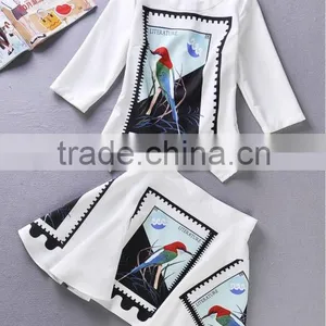 2014 Fashion Stamp Sharped Embroidered Irregular TOP & Skirt (STOCK) thumbnail-1