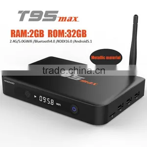 T95MAX 1000M Network Kodi 16.0 2G ROM 16G RAM Miracast Android5.1 tv Box With Wifi Antenna thumbnail-2