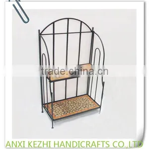 LC-88099 Metal Ceramic Mosaic 4 Tiers Bathroom Shelf thumbnail-2