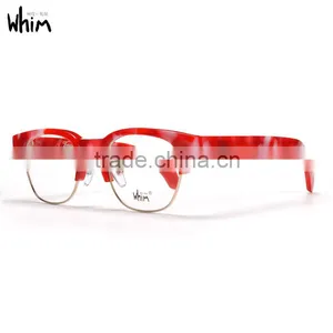 Whim Brand Designer Hand Made Half Rim Retro Myopia Acetate Glasses Frame thumbnail-3