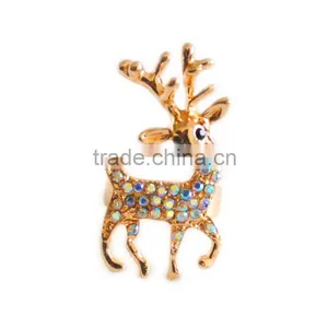 Hot Styles Deer Charming Stones Adjustable Ring For The Year Of 2014 thumbnail-1