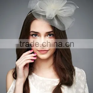 Sinamay Fascinator Hat For Women Wedding Party Church Handmade Linen Formal Hat thumbnail-1