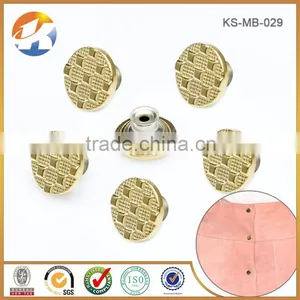 Fashion Embossed Logo Gold Jean Jacket Buttons thumbnail-5