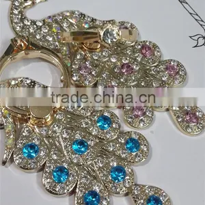 Ring Holder Smart Ring Stand Metal Rhinestone Peacock thumbnail-3