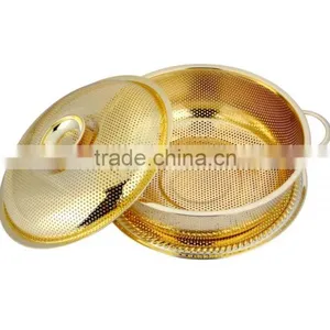 2015 Stackable Stainless Steel Woven Fruit Basket With Lid thumbnail-1