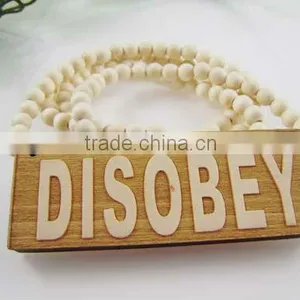 DISOBEY Pendant Necklace, Wooden Jewelry thumbnail-1