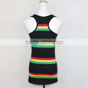 Wholesale Fashion Women Stripe Gym Tank Tops of Guangzhou Clothing thumbnail-4