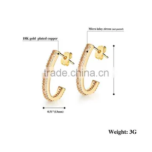 2016 Simple Gold Plated Gold Earings Designs for Women thumbnail-6
