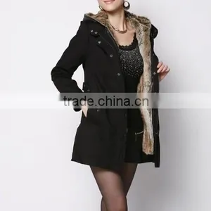 New Ladies Women's Winter Warm Casual Parka Fur Jacket Hooded Lady Jacket thumbnail-1
