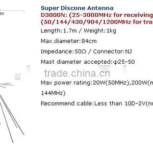 SUPPER DISCONE ANTENNA D150 50-1500MHZ,multi Band Antenna,wide Band Antenna thumbnail-6