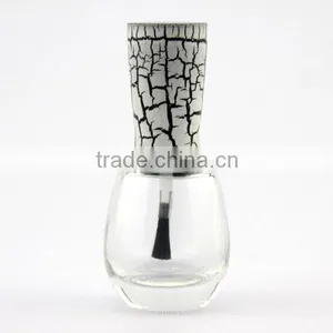 Round Glass Bottle With Nail Polish Cap and Brush Empty Nail Polish Bottle thumbnail-1