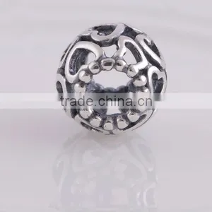 925 Sterling Silver Open Your Heart Openworks Charm Bead For European Beads Bracelets thumbnail-2