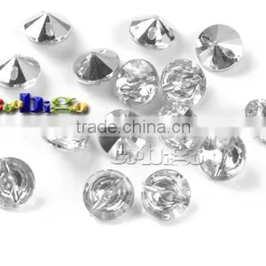 12L(8mm) White Acrylic Cut Culet Back Fashion Rhinestone Crystal Button For Stylish Bags Garment Shoes Hap #FLN012-12L(06) thumbnail-1