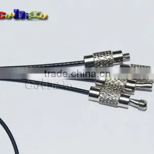 6"Stainless Steel Wire Keychain Cable With Black Rubber Twist Screw Locking Thinkness 1.5mm #FLQ042-B thumbnail-4