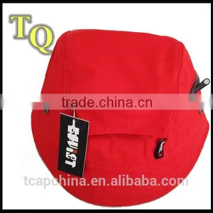 Red Front Embroidery 100% Cotton Bucket Hat thumbnail-1