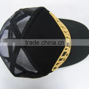 Fashion 5 Panel Polyester Fabric Foam Mesh Trucker Caps thumbnail-5