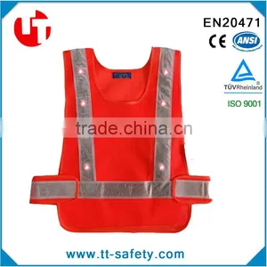 16pcs High Visibility Reflective Led Safety Light Vest Jacket thumbnail-1