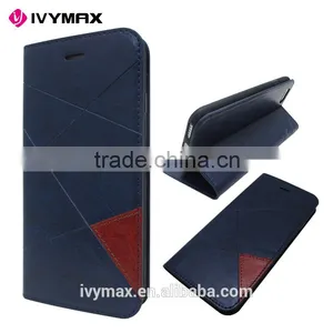 Guangzhou Manufacturer Slim Dual Color Leather Flip Cover Wallet Case for Apple Iphone 6 4.7 Inc With Credit Card Slot thumbnail-2