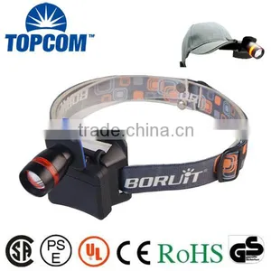 Hot Zoom Adjustable Q5 3 Modes 3w Led Headlamp With Cap Clip thumbnail-1