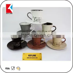 China Factory Stoneware Expresso Cups White Unique Shape Tea Ceramic Cup and Saucer thumbnail-5