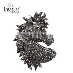 Costume Jewelry Rhinestone Boar Brooch, Zinc Alloy Brooch, Women and Men Brooch thumbnail-2