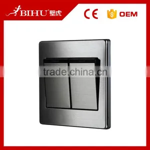 Selling Well All Over the World BIHU Metal Electric Wall Switch 2 Gang Switch thumbnail-1