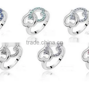 Fashion Women Lady Heart Shaped Wedding Engagement Zircon Ring Jewelry thumbnail-4
