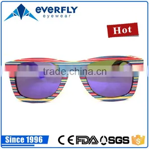 Colorful Cheap Handmade Wood Frame Polarized Mirror Wooden Sunglasses Quality Choice thumbnail-2