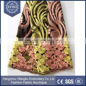 New Products Wholesale Bulk Mesh Lace Fabric Embroidery for Evening Dress thumbnail-2