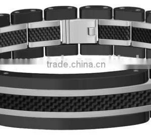 Hot Sell Sytle 361L Stainless Steel Mens Bracelet , Health Titanium Bracelet for Wholesale thumbnail-6