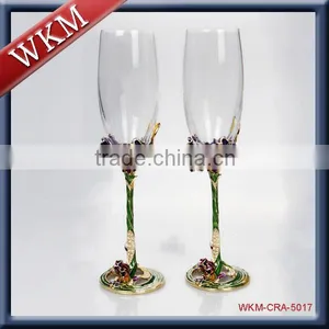 Iris Flower Design Wine Goblet thumbnail-3
