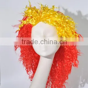 Half and Half Color Wig Afro Curls Explosion Synthetic Crazy and Funny Wig N300 thumbnail-3