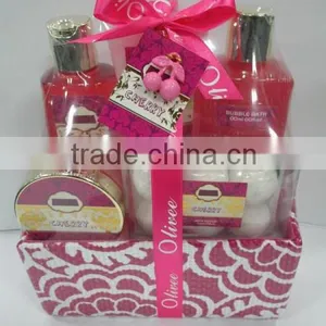 Shower Gel Body Lotion Set in Colorful Basket thumbnail-3