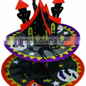 3 Tire Corrugated Paper Custom Halloween Designed Cardboard Sandwich Stand thumbnail-1