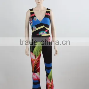 OEM Custom Bodycon Jumpsuit Summer Swimming Beach Wear Fashion Printing Beach Party Jumpsuit Manufacture thumbnail-1