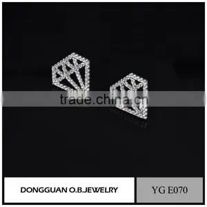 Fashion Diamond Shape Earring Without Stone for Grils Hot Selling Simple Earring thumbnail-2