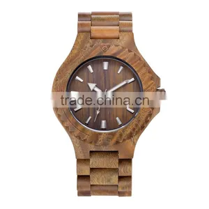 2016 Fashion Quartz Bamboo Wood Watch Mens Wooden Watches thumbnail-1