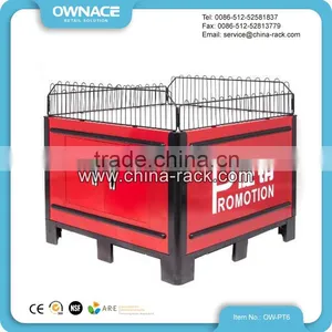 Supermarket Exhibition Metal Stand Promotion Table With Guardrail thumbnail-1
