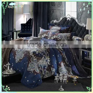 2015 Luxury Arabian Jacquard Bedding Set Shiny Satin Duvet Cover Set Bridal Bed Sheet Set for Teenagers thumbnail-1