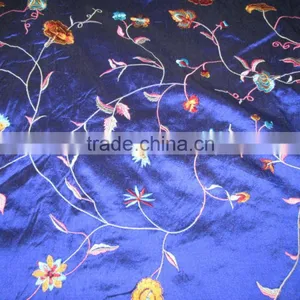 TABLE COVER SILK EMBRODARY SILK FABRIC thumbnail-1