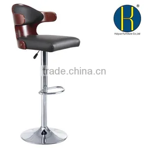 Bent Plywood Seat Bar Stool,chromed Gas Lift and Base, Height Adjustable Bar Stool HY2022H thumbnail-1