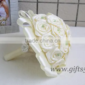 2016 Latest Handmade Wedding Flower Bouquet With Crystals thumbnail-4