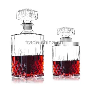 Ctystal Glass Alcohol Wine Bottle With Glass Seal Lid thumbnail-1