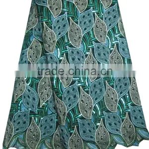 African Organza Lace With Sequins Embroidery CL8131-3Malachite Green thumbnail-1