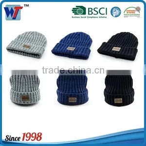 Leather Patch Custom Beanie Knitted,beanie Hat Pattern,knit Hat thumbnail-4