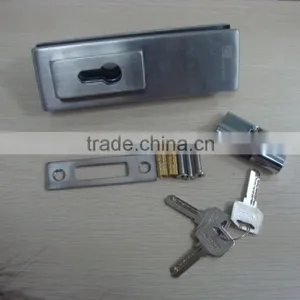 High Quality Stainless Steel Glass Door Patch Fitting With Lock & 3 Keys thumbnail-1