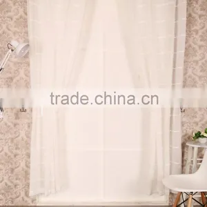 Clipped Sheer Polyester Voile Grommet Curtain Drapes thumbnail-1