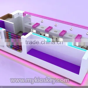 Customized Mall Nail Bar Kiosk Design / Nail Kiosk for Manicure and Pedicure for Sale thumbnail-4