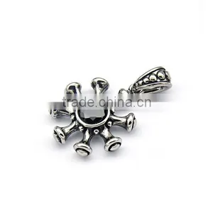 Wholesale Fashion Jewelry High Quality Rudder Pendant Casting Black Stone Biker Pendant Jewelry thumbnail-2